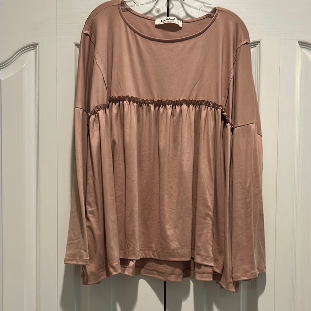 Three Bird Nest Pink Relaxed Smocked Blouse